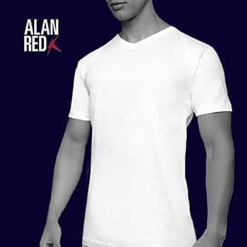 Alan Red T-shirts Oklahoma heren wit v-hals