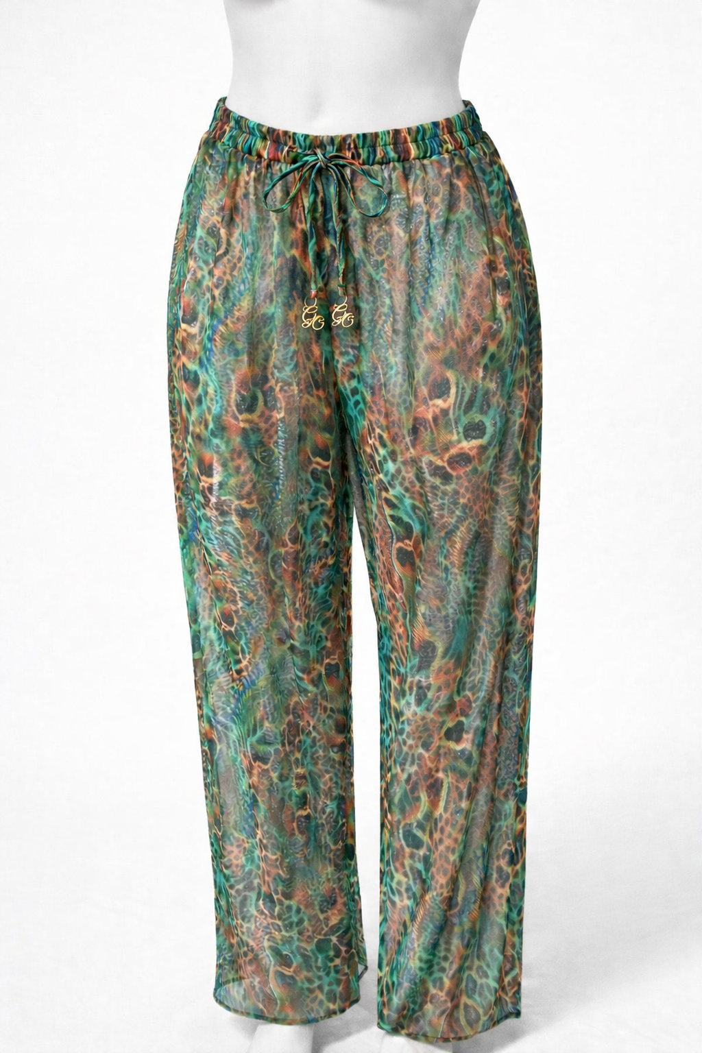 Jungle Fever Emerald Leopard Beach Pants - Large 40-42