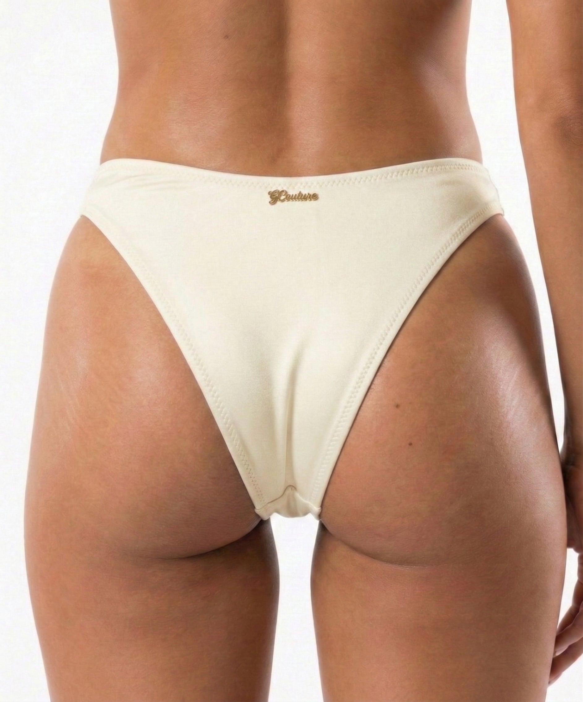 Gold Rush High Leg Bottom White - M