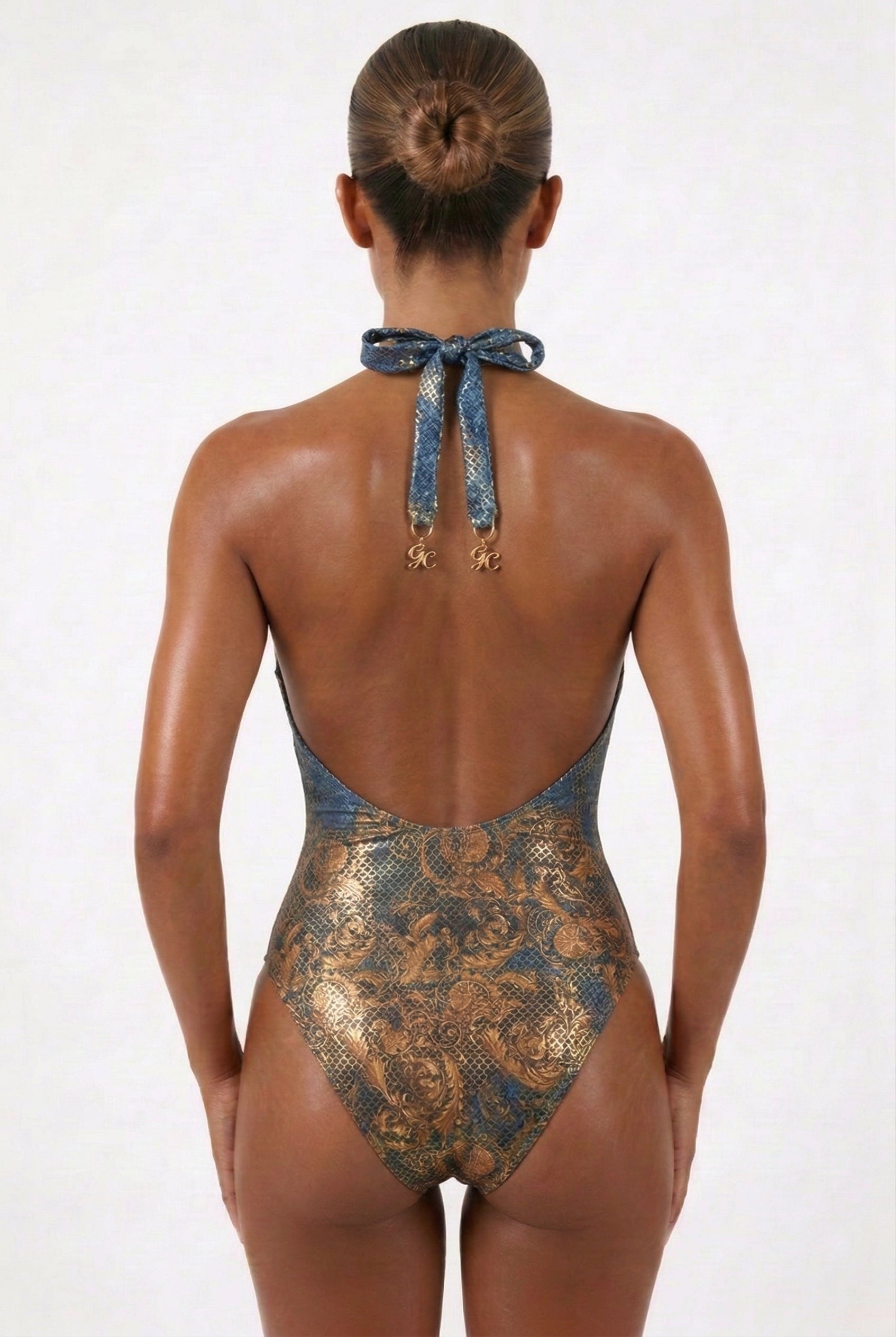 Baroc Queen Baroc Denim V Neck Swimsuit - L