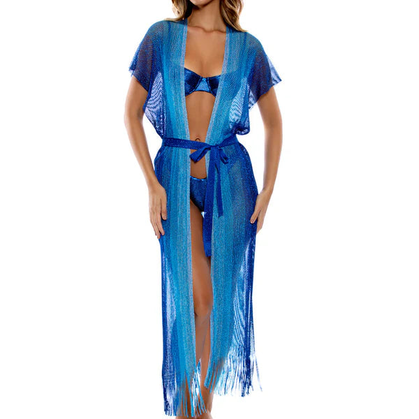 Caftan lang blauw