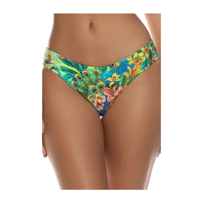 Luli Fama bikini slip full-bottom peacock affair