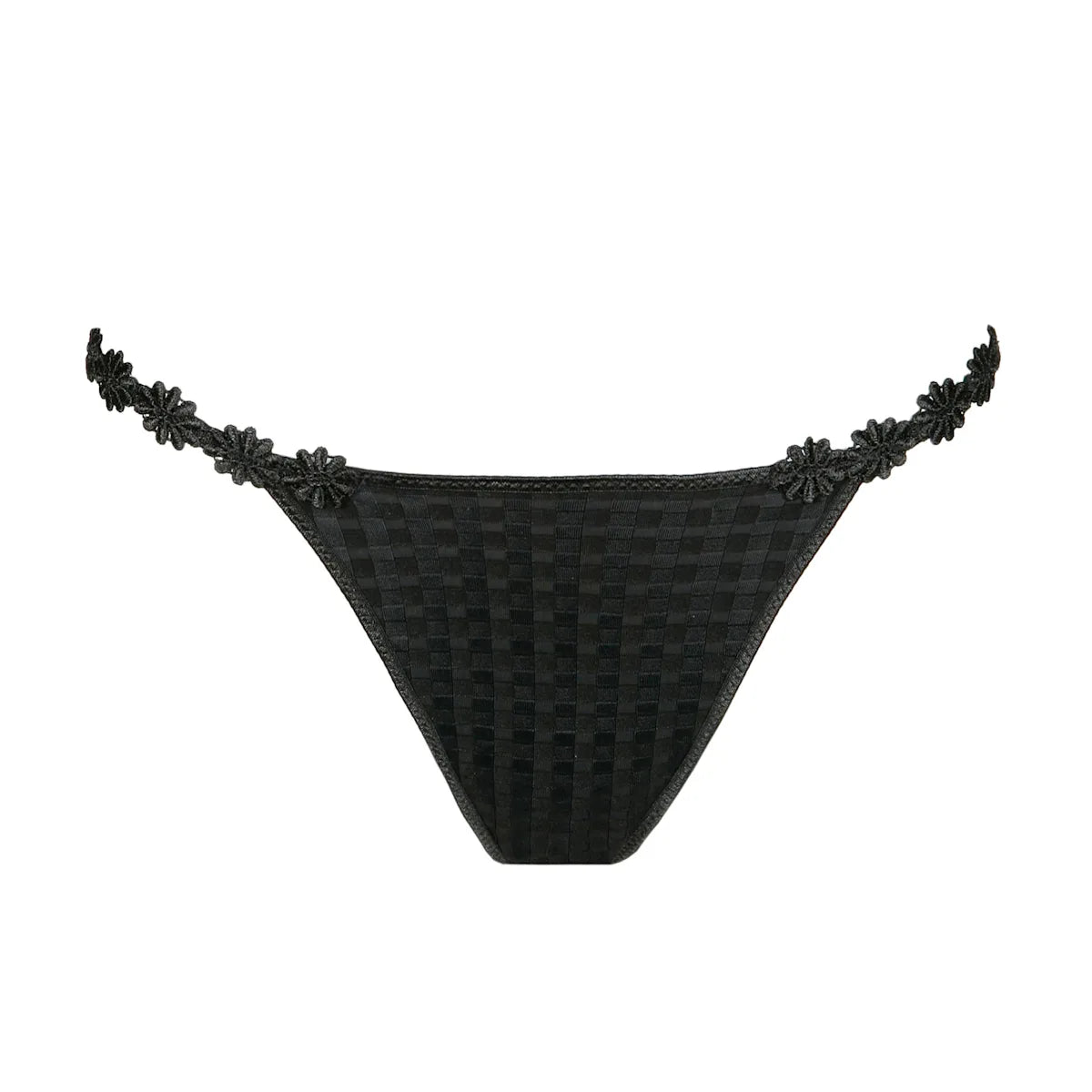 Mini String Marie Jo avero zwart (met bloem)