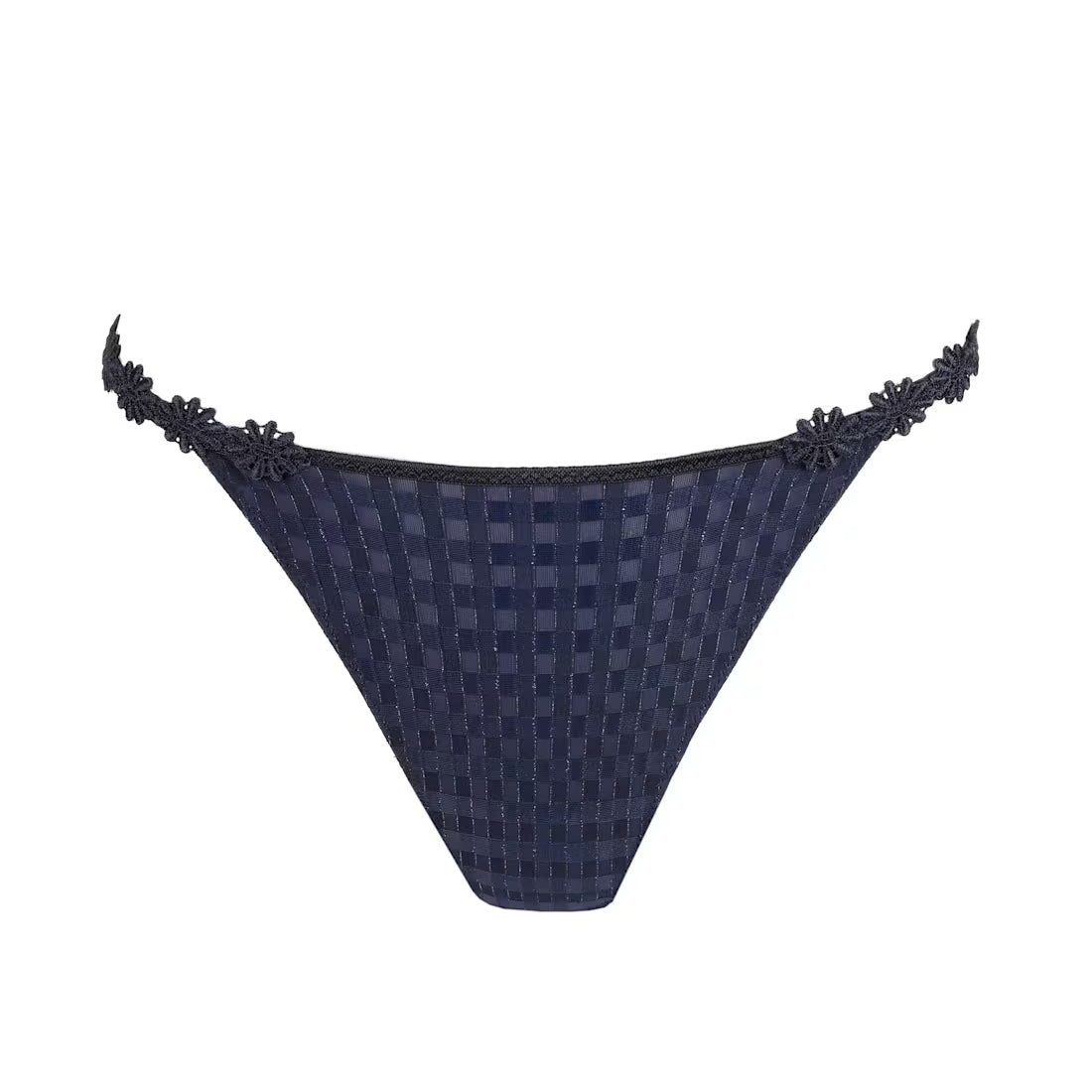 Mini String Marie Jo avero donkerblauw (met bloem)