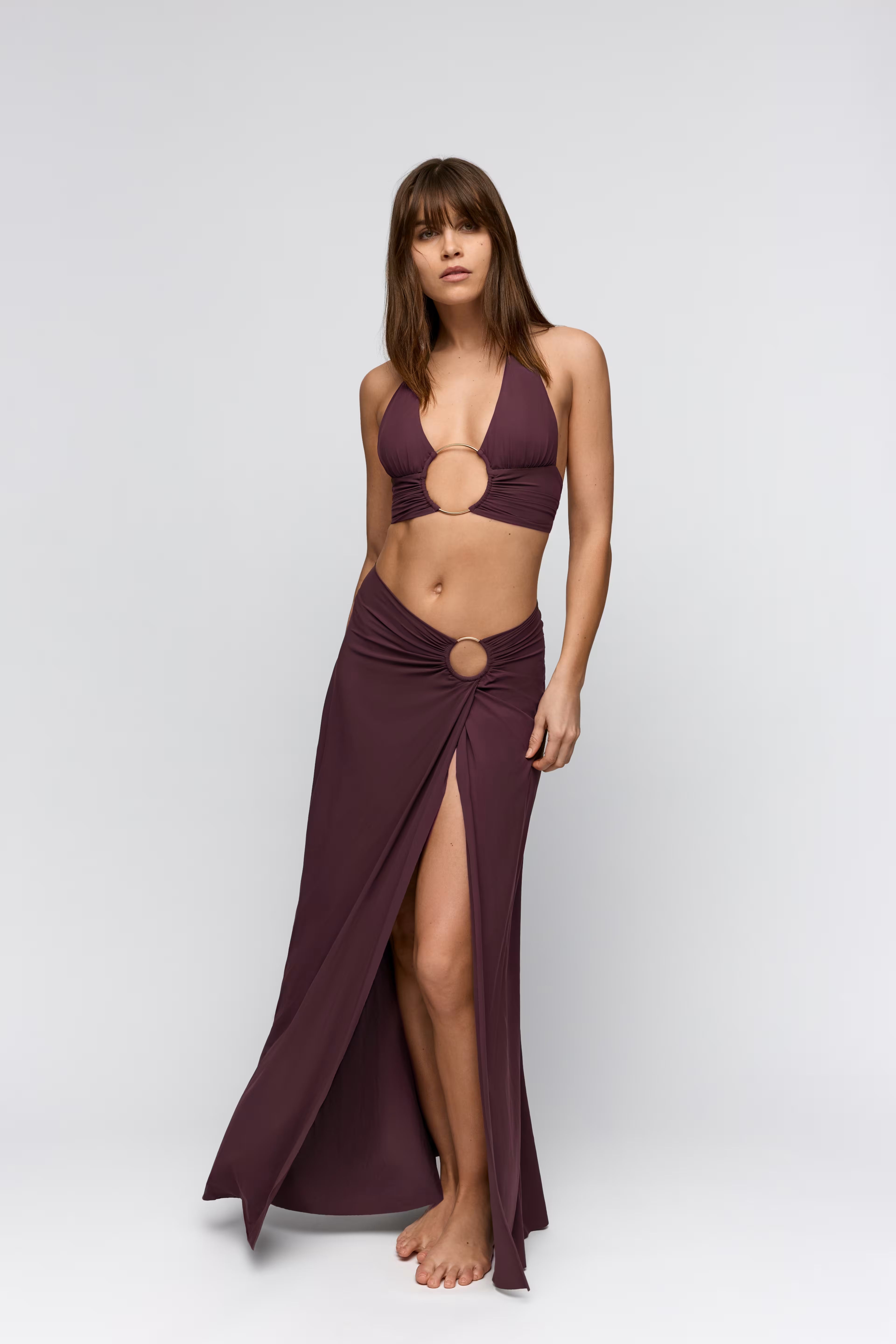 Rok met ring bordeaux