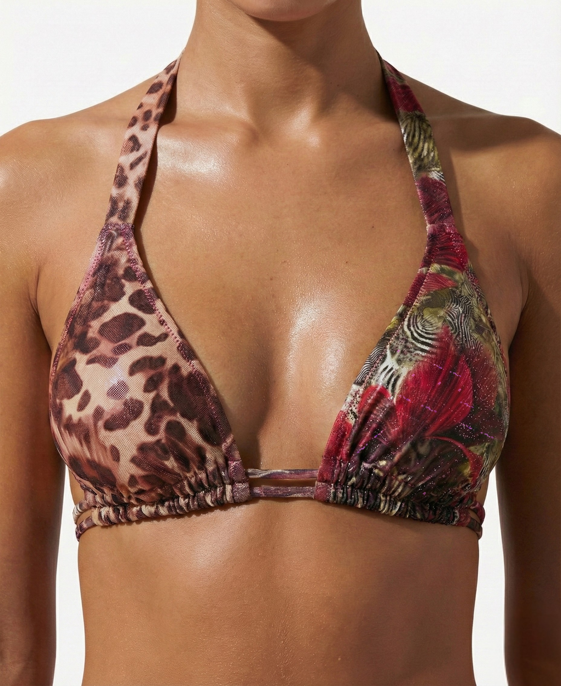 Pink Orchid Tiger Halter Push Up - S