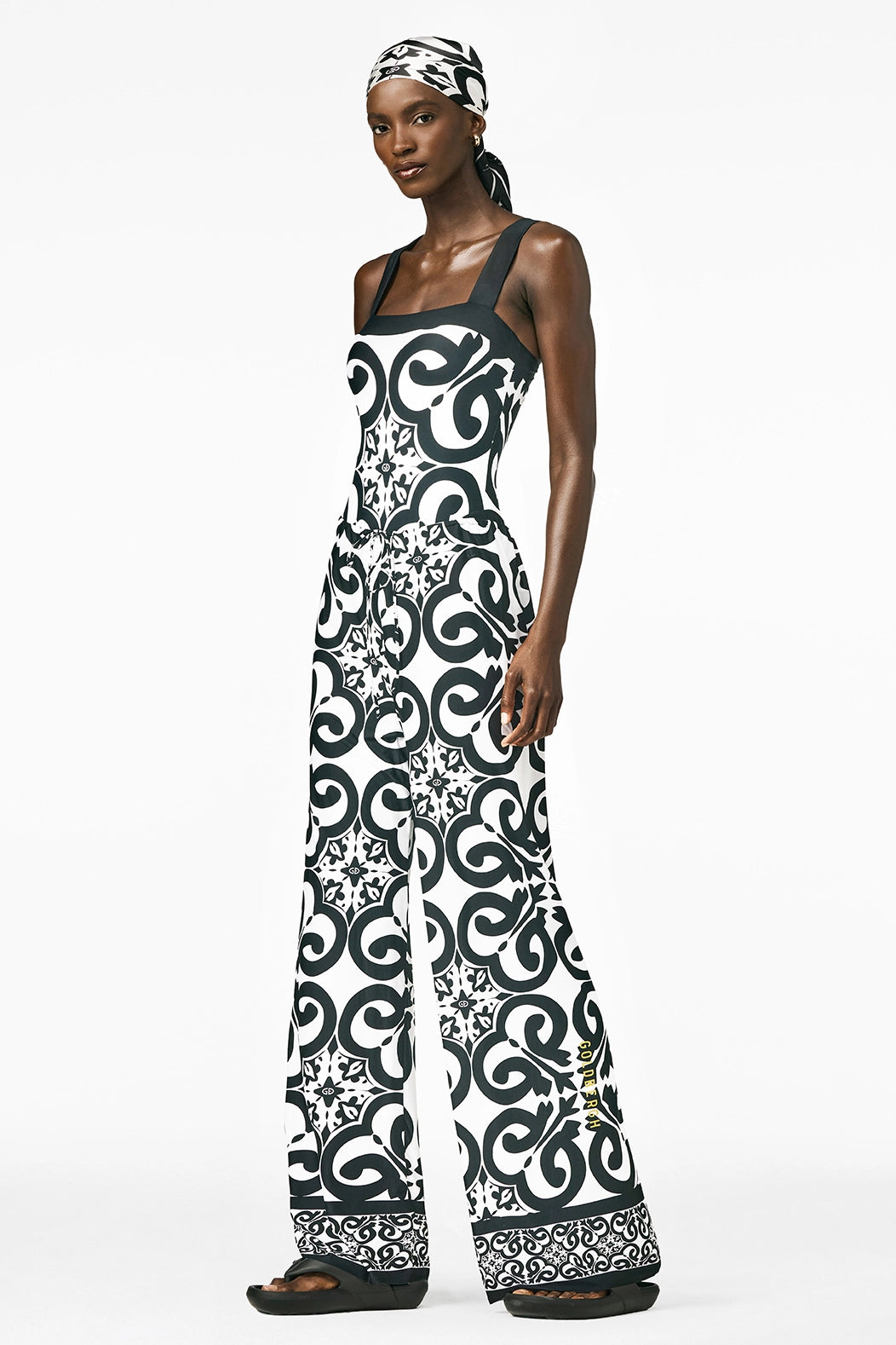 Tropina high waist wide fit broek met print