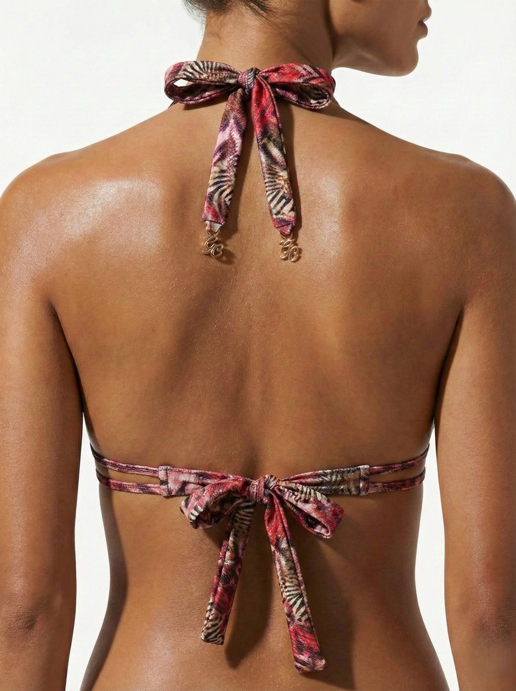 Pink Orchid Tiger Halter Push Up - M