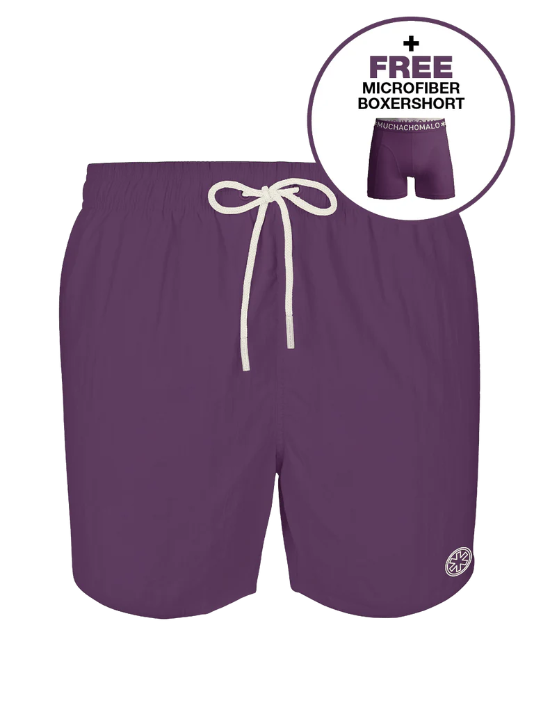 Muchachomalo heren zwembroek ( en gratis boxershort) lila