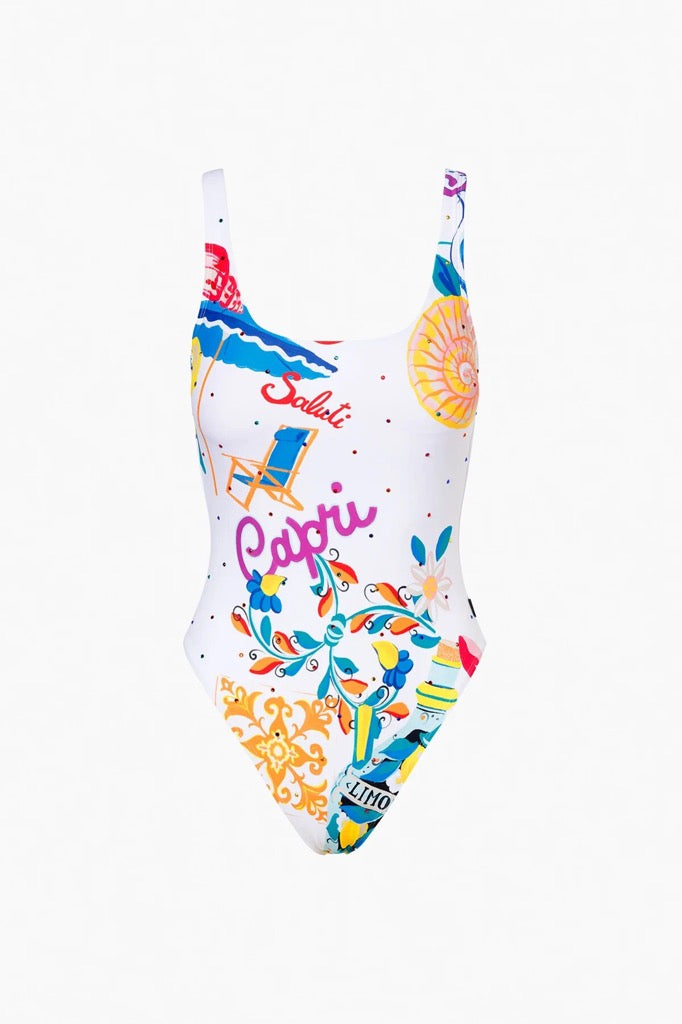 Goldbergh Badpak capricia capri print voorgevormd