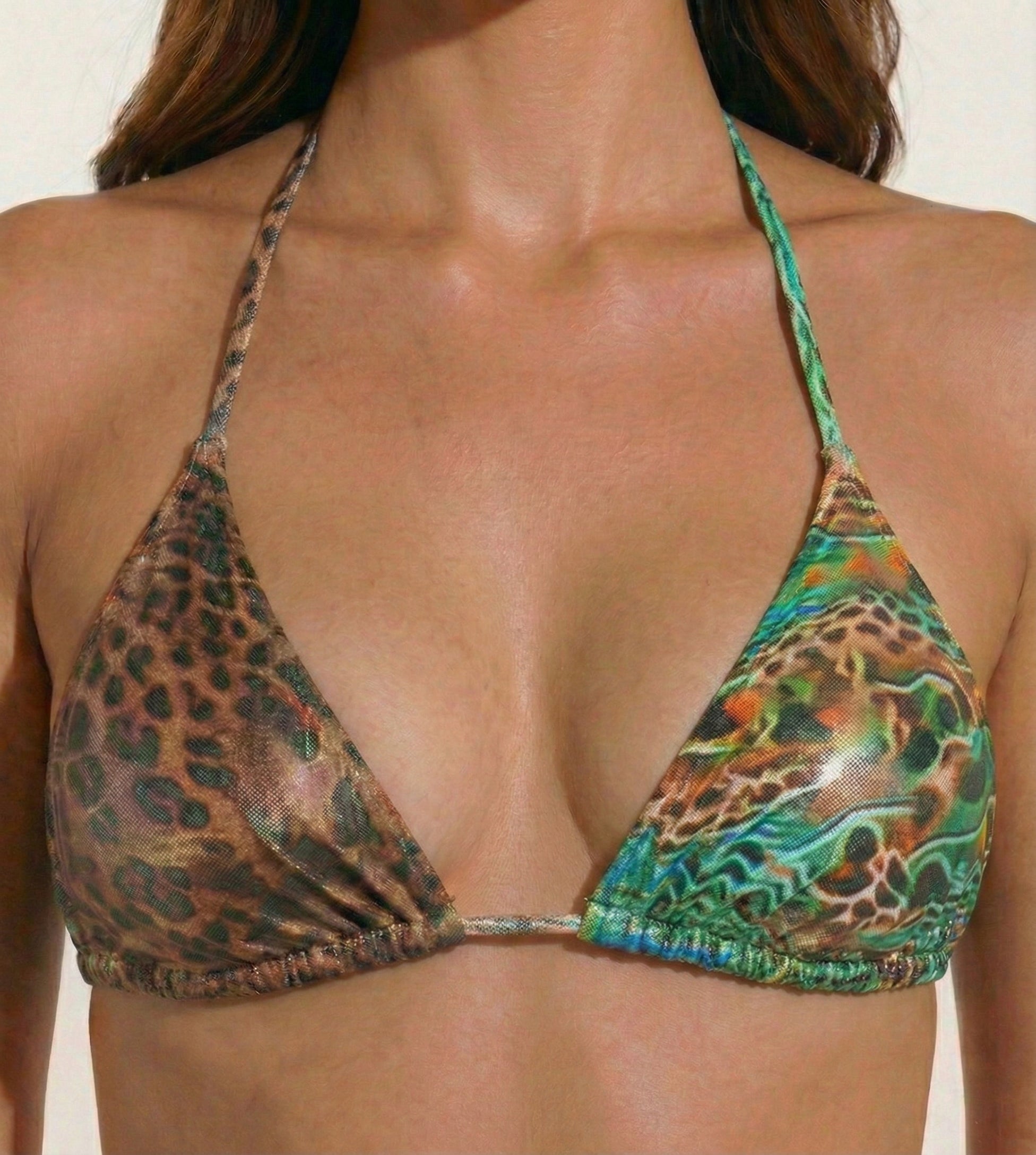 Jungle Fever Emerald Leopard Triangle Push Up - S