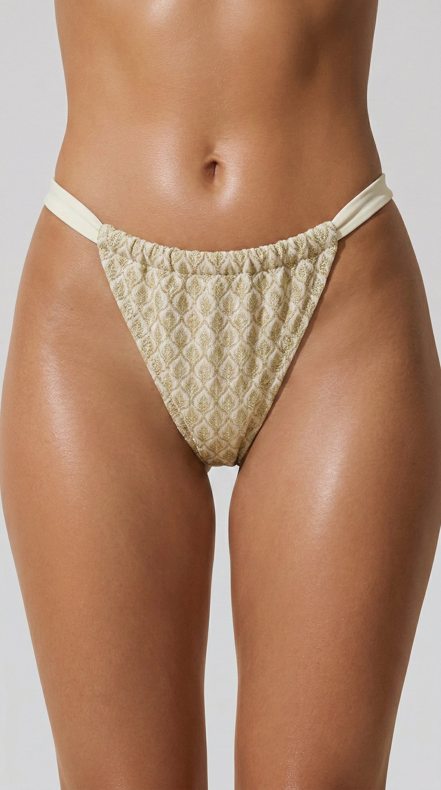 Gold Rush Tanga Bottom White - S