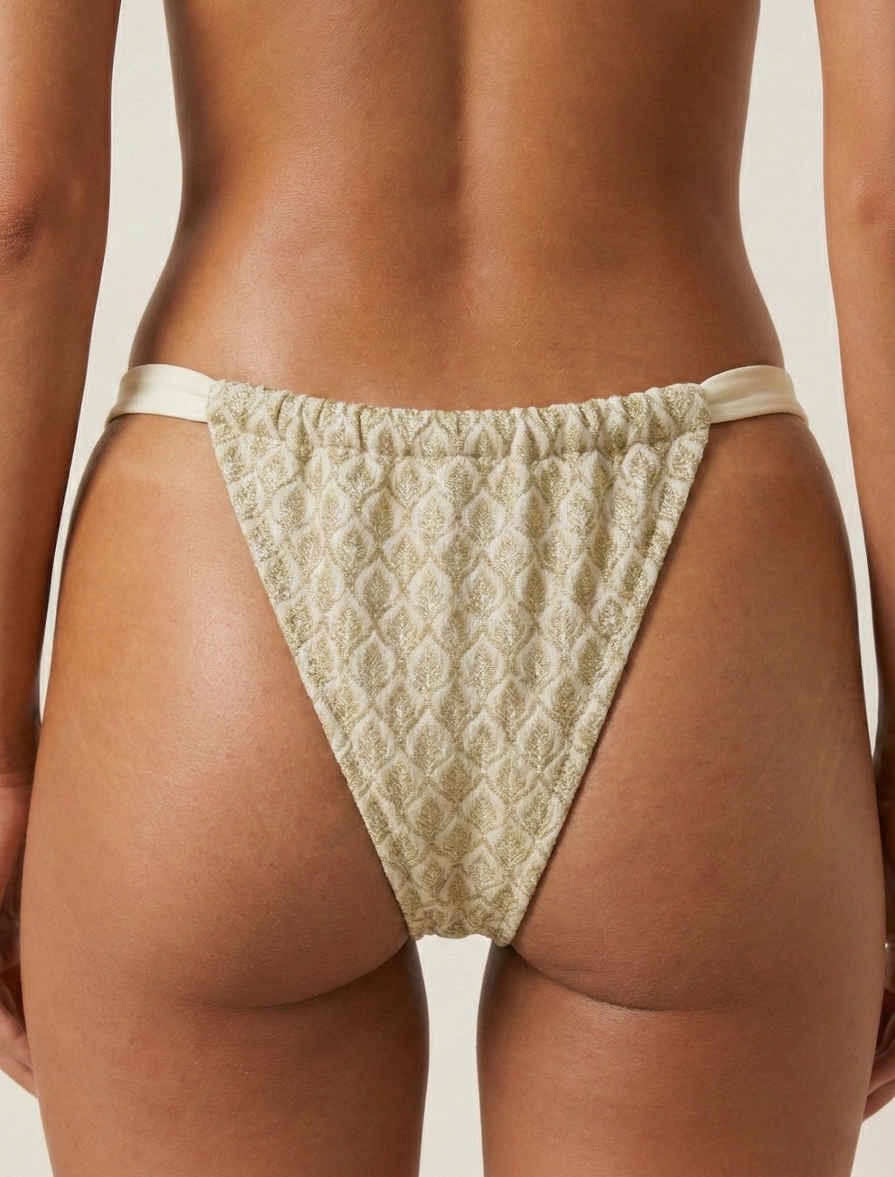 Gold Rush Tanga Bottom White - M